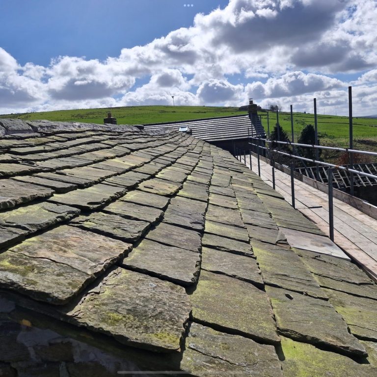 Yorkshire stone roof build Rawtnstall Yorkshire stone roof rebuild, Rawtenstall
